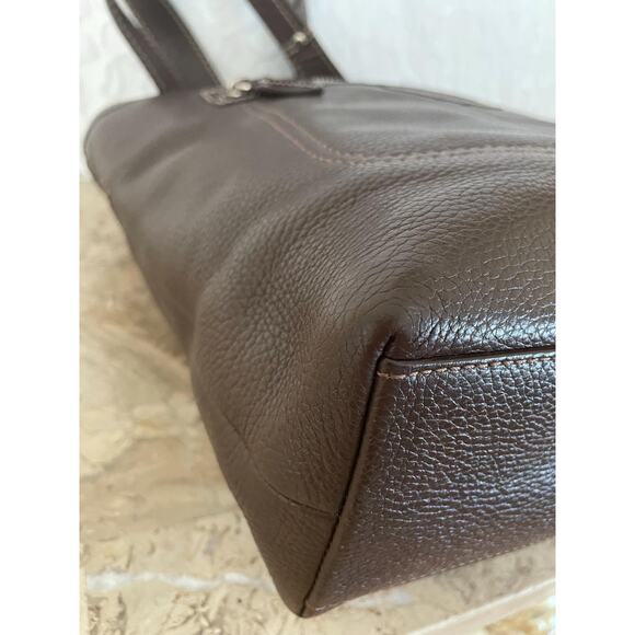 Vintage Coach brown Hamilton pebble leather shoulder bag tote Serial F14689 - Picture 7 of 9